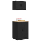 Garage Cabinets 2 pcs Black Engineered Wood 3328306