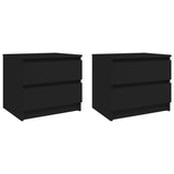 Bed Cabinets 2 pcs Black 50x39x43.5 cm Engineered Wood 806196