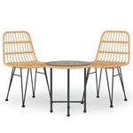 ZNTS 3 Piece Garden Dining Set Poly Rattan 3157831