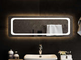 LED Bathroom Mirror Transparent 90 x 40 cm Tempered Glass 42045838
