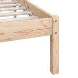 Bed Frame Natural Wood Solid Pine Wood Single Durable Bed Frame 810132