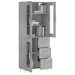 Highboard Concrete Grey 69.5x34x180 cm Engineered Wood 3198589