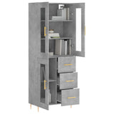 Highboard Concrete Grey 69.5x34x180 cm Engineered Wood 3198589
