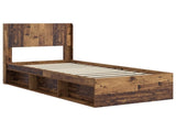 Bed Frame with Storage and Headboard Old Wood 90 x 190 cm 3414265