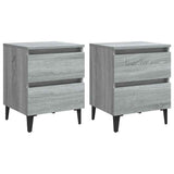 Bed Cabinets with Metal Legs 2 pcs Grey Sonoma 40x35x50 cm 813131