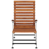 Deck Chair Brown, Black Acacia wood, Steel Standard Foldable 44390