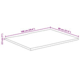 Table Top 100x80x2.5 cm Live Edge Solid Wood Mango 370724