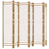 Folding 6-Panel Room Divider 240 cm Bamboo and Canvas 350626