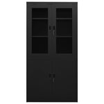 ZNTS Office Cabinet Black 90x40x180 cm Steel 335948