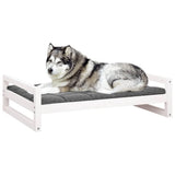Dog Bed White 105.5x75.5x28 cm Solid Pine Wood 821488