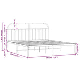 Bed Frame Black Powder-Coated Steel Double Bed Frame 353640