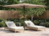 Garden Parasol 270 x 270 cm Polyester Rectangular Taupe 42036187