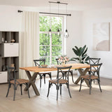 Dining Table Legs X-Shaped 2 pcs Natural Steel 90x cm Steel 4012987