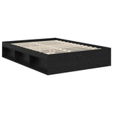 Bed Frame with Headboard Black 140 x 190 cm Solid Pine Wood 3410089