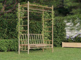 Garden Bench with Pergola 116 cm Bamboo 341742