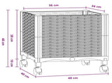 Garden Planter with Wheels Blue Grey 40 x 40 x 48 cm PP 3422911