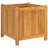 Garden Planter with Liner 50x50x50 cm Solid Wood Acacia 366440