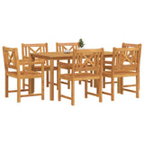 Garden Dining Set 7 pcs Brown Solid Acacia Wood 3375653