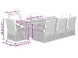 9 Piece Garden Dining Set with Cushions Grey Poly Rattan 3277616