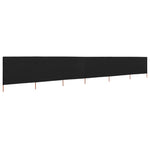 ZNTS 6-panel Wind Screen Fabric 800x80 cm Black 47172