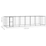 Outdoor Dog Kennel Steel with Roof 16.94 m 3082295