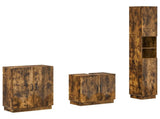 3 Piece Bathroom Cabinet Set HOORN Smoked Oak Engineered Wood 3417473