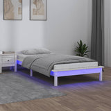 LED Bed Frame without Mattress White 100x200 cm Solid Wood 820597