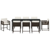 Garden Dining Set 9 pcs Brown Poly Rattan 3380756