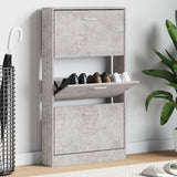 Shoe Cabinet Concrete Grey 59x17x108 cm Engineered Wood 342529