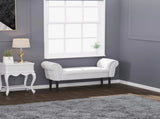 Small-sized Bed End Side Chaise Lounge Sofa Window Seat Arm Bench Wooden Leg Fabric Cover T3398P329490