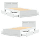 Bed Frame with Headboard without Mattress White 100x200 cm 3295576