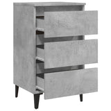 Bed Cabinet with Metal Legs Concrete Grey 40x35x69 cm 805913