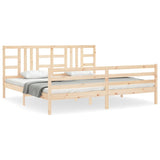 Bed Frame without Mattress 200x200 cm Solid Wood 3193941