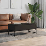 Coffee Table Black 100x50x40 cm Engineered Wood and Metal 845376