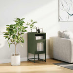 ZNTS Bedside Cabinet Olive Green 36x39x78 cm Cold-rolled Steel 853414