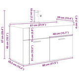 Sink Cabinet with Built-in Basin and Faucet Artisan Oak 3328908