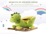 Kids Rocking Horse, Plush Ride-On Dinosaur Seat, with Seat Safety Belt, 32 Songs, Ride-On Horse T3398P347995