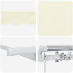 Retractable Awning Manual Cream and white 400 x 200 cm 3329783