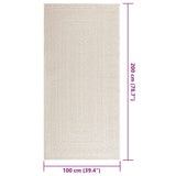 Rug ZIZUR Cream 100x200 cm Jute Look Indoor and Outdoor 4010362