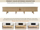 TV Stand with 2 Drawer 2 Sliding Doors 2-Tier Storage Shelf,Oval TV Cabinet Storage Sideboard with N605P339343E