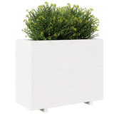 ZNTS Garden Planter White 90x40x72.5 cm Solid Wood Pine 3282595