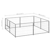 Dog Kennel Silver 4 m Steel 3082118