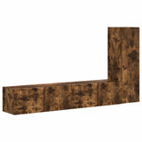 TV Cabinet Set Wall-mounted 3 pcs Smoked Oak Engineered Wood 3408993