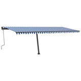Freestanding Manual Retractable Awning 600x350 cm Blue/White 3069876