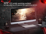 122 x 66 cm Gaming Desk, Carbon Fibre Covered Computer Desk, Gamer Workstation with Headphone Hook, T3398P378014