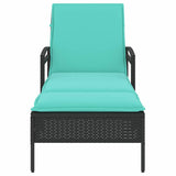 Sun Lounger Reclining Black 63 x 200 x 81 cm Poly Rattan 368307