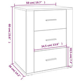 Bedside Cabinet Smoked Oak 50x36x60 cm Engineered Wood 816717