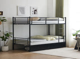 Twin Over Twin Bunk Bed with Two Storage Drawers & Full-Length Guard Rail, Heavy Duty Metal Bunk Bed 46245523