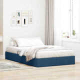 Storage Bed with Mattress with Storage Blue 120 x 200 cm Fabric 3370009