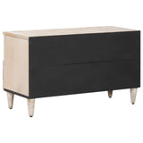 TV Cabinet with Drawer White 80 x 33.5 x 46 cm Solid Mango Wood 4018385